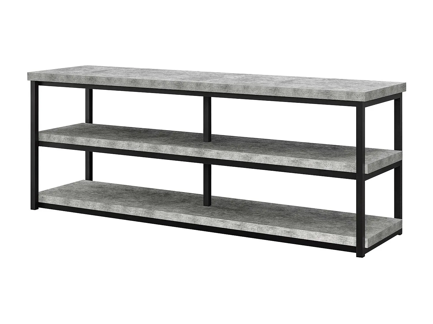 Moderner TV-Ständer mit offenen Regalen aus Betonoptik