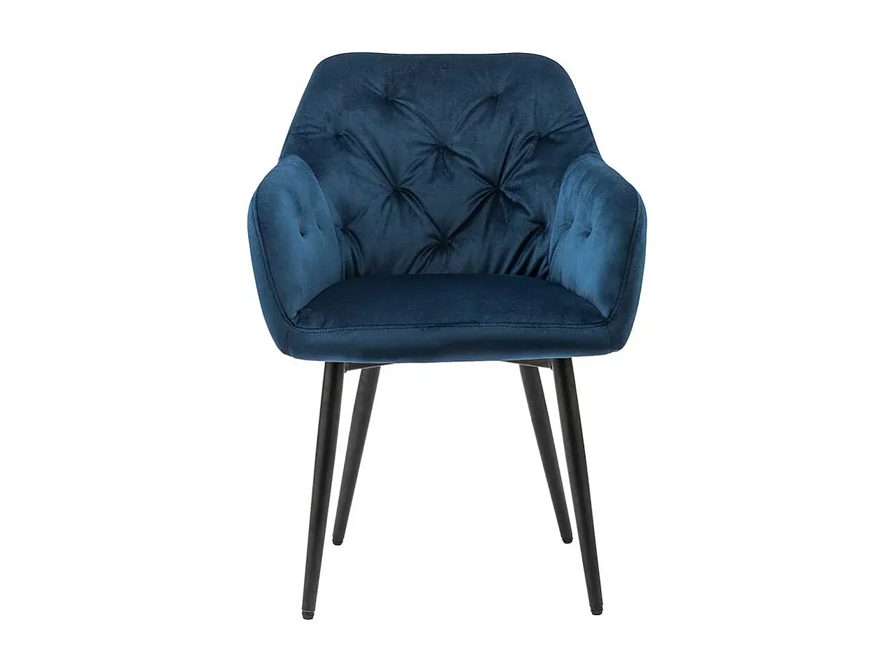 Eleganter Blauer Samtstuhl im Retro-Look