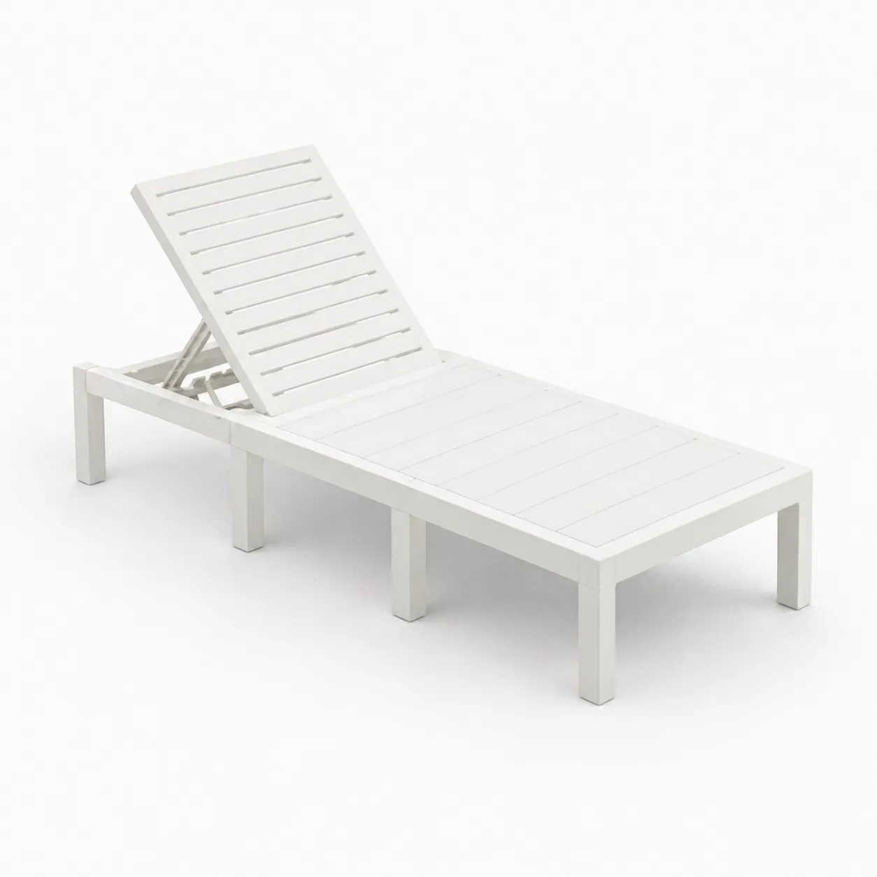 Chaise longue en aluminium réglable Blanc