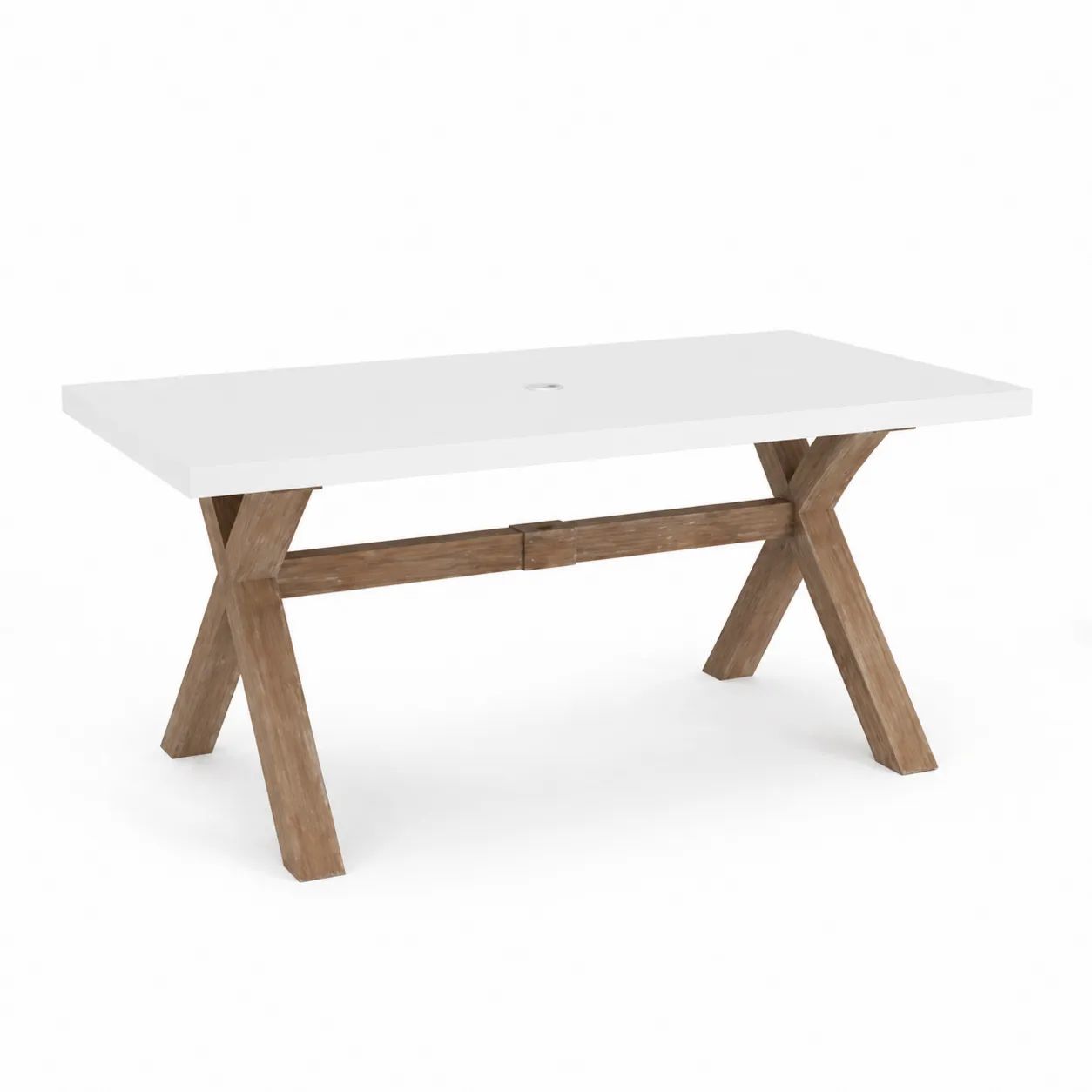 Table de jardin rectangulaire en aluminium et bois 200 cm