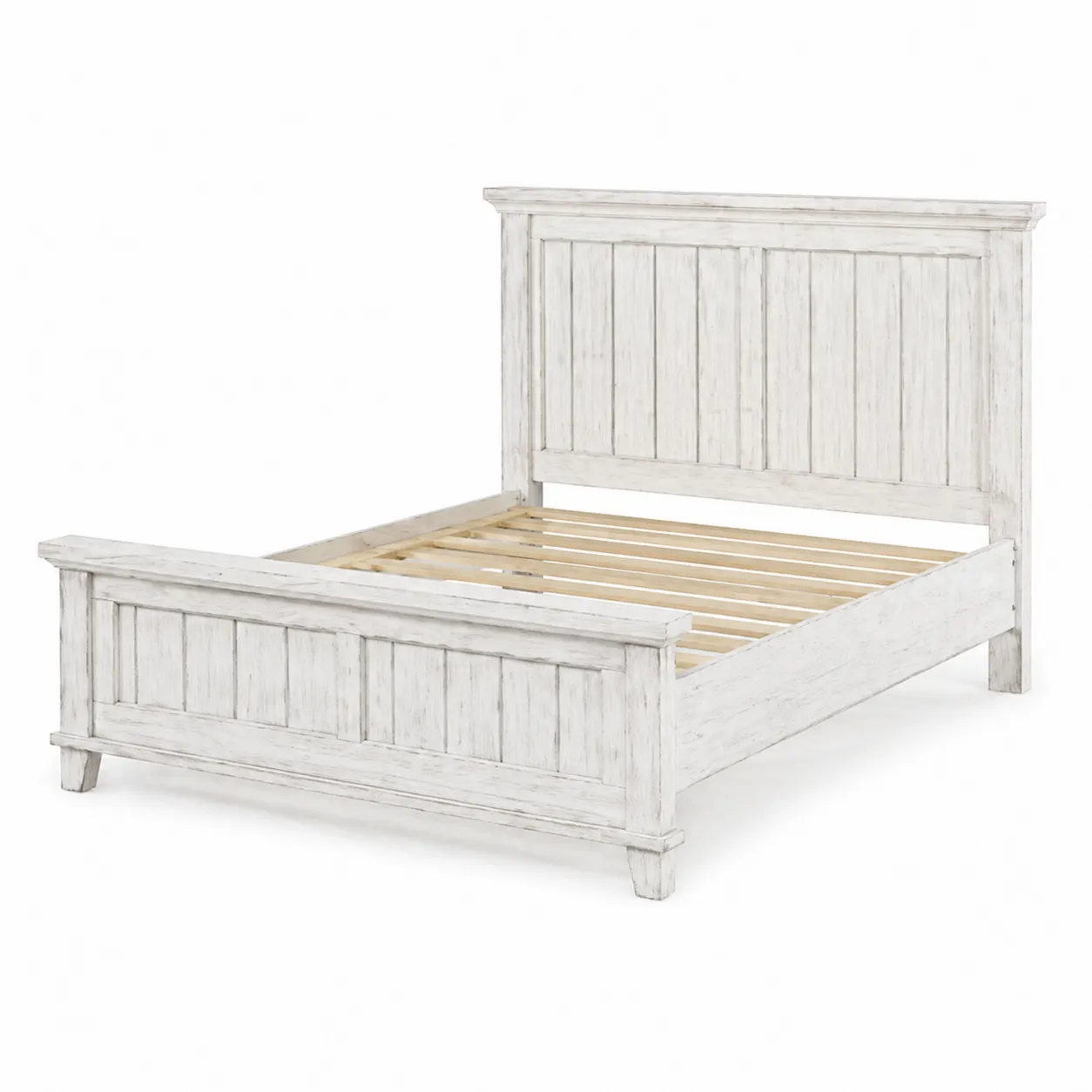 Lit double en bois blanc 200x160 cm