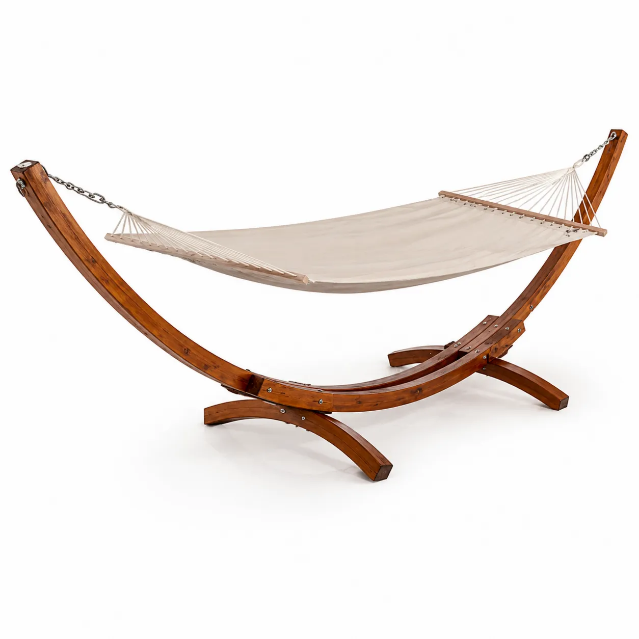 Hamac en tissu avec support en bois 200x150 cm
