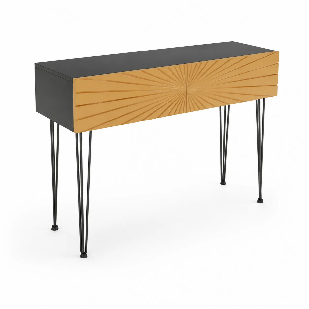 Console en Bois et Métal Noir/Doré 120 cm