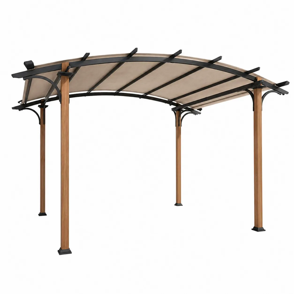 Pergola de Jardin en Métal et Polyester Beige 3x4m