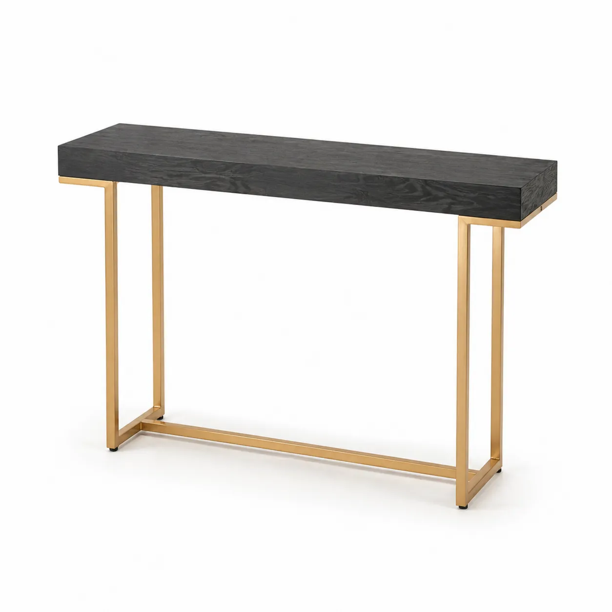 Console en bois et métal Noir/Doré 120x30x80 cm