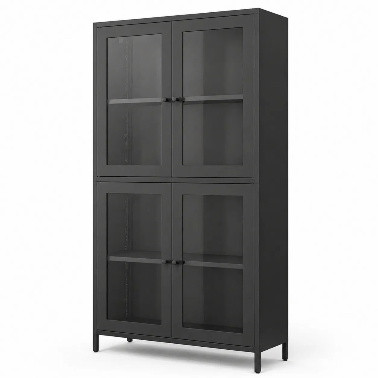 Armoire en Acier avec Portes en Verre Trempé