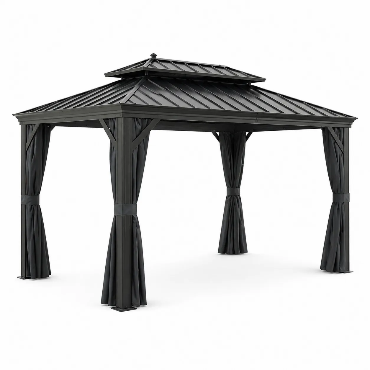 Gazebo de Jardin en Aluminium Noir 300x400 cm