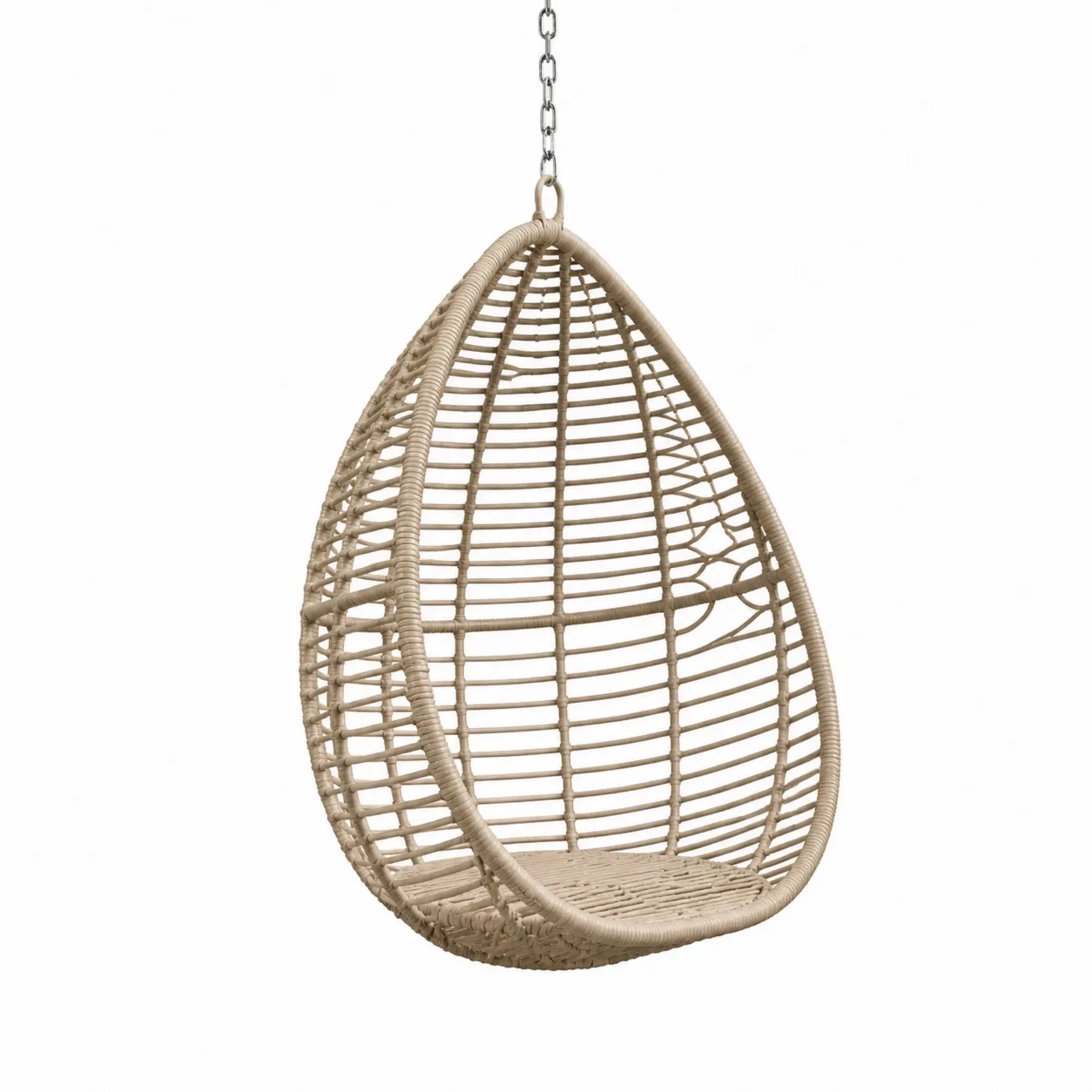 Chaise suspendue en rotin synthétique beige