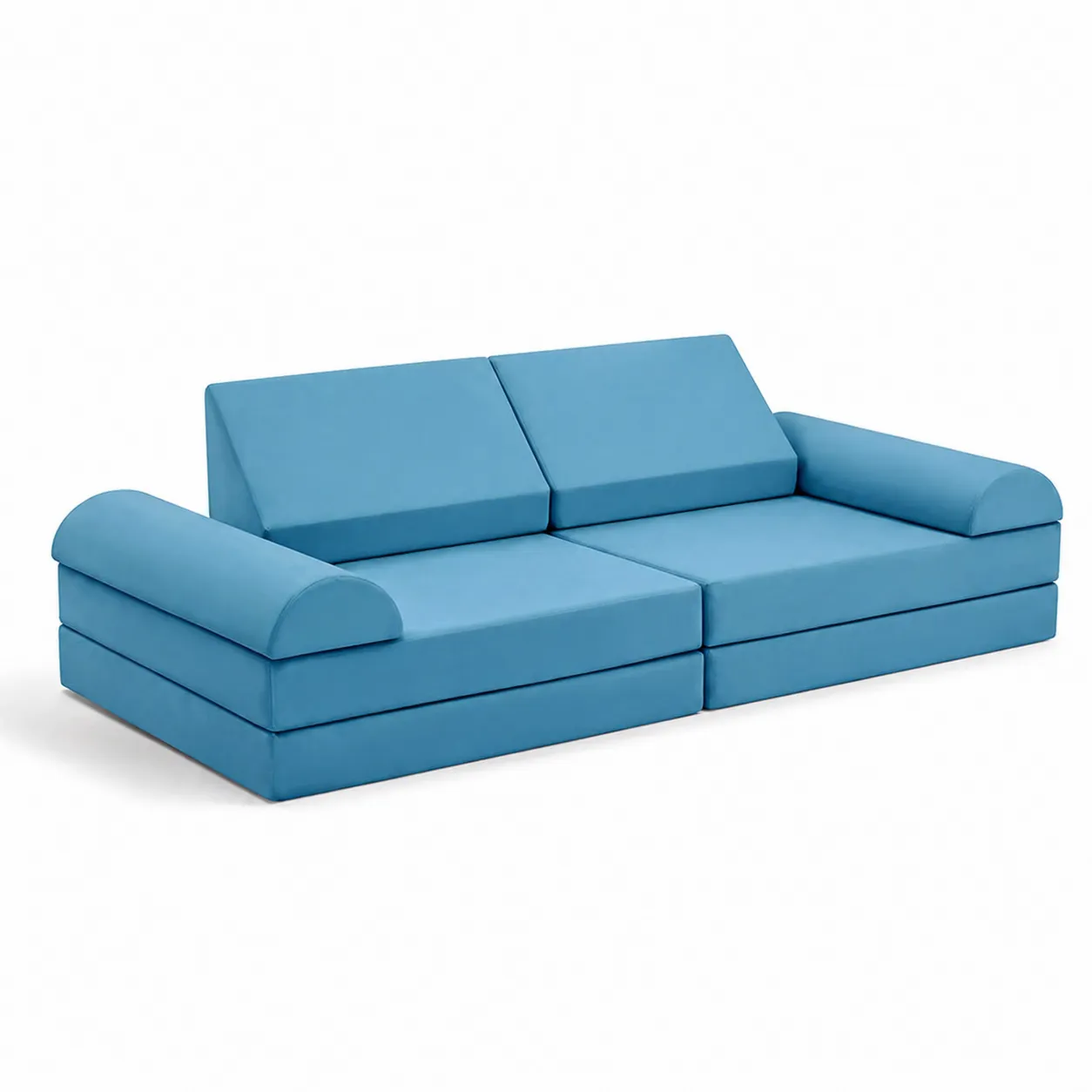 Canapé convertible en tissu bleu