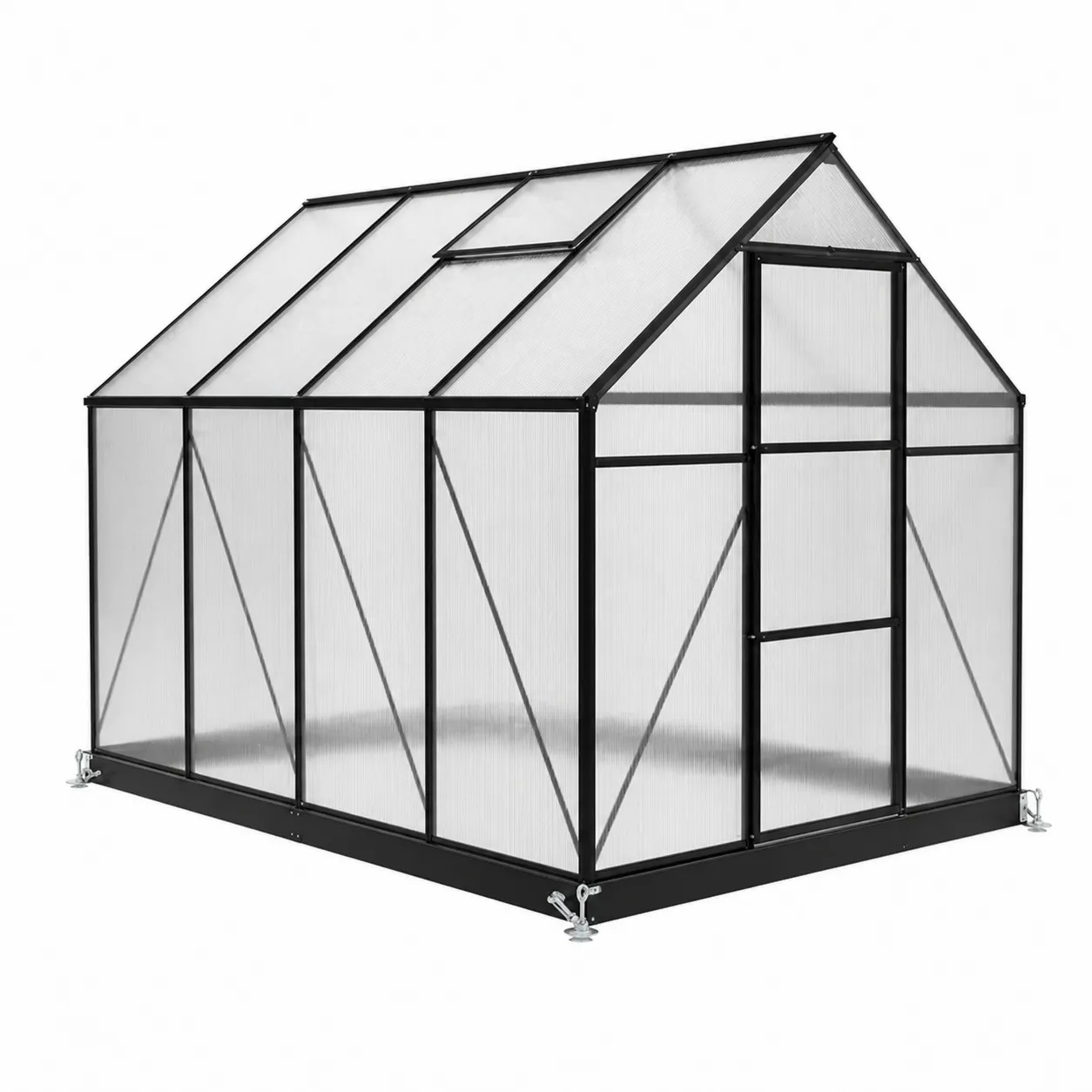 Serre de jardin en polycarbonate et aluminium 250x190x195 cm