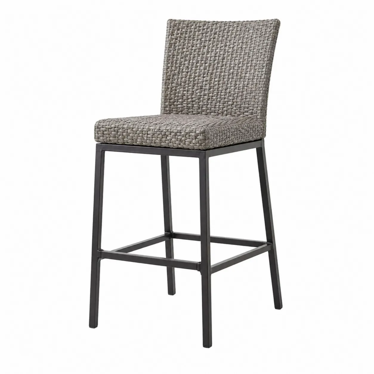 Tabouret de bar en résine tressée avec structure en métal