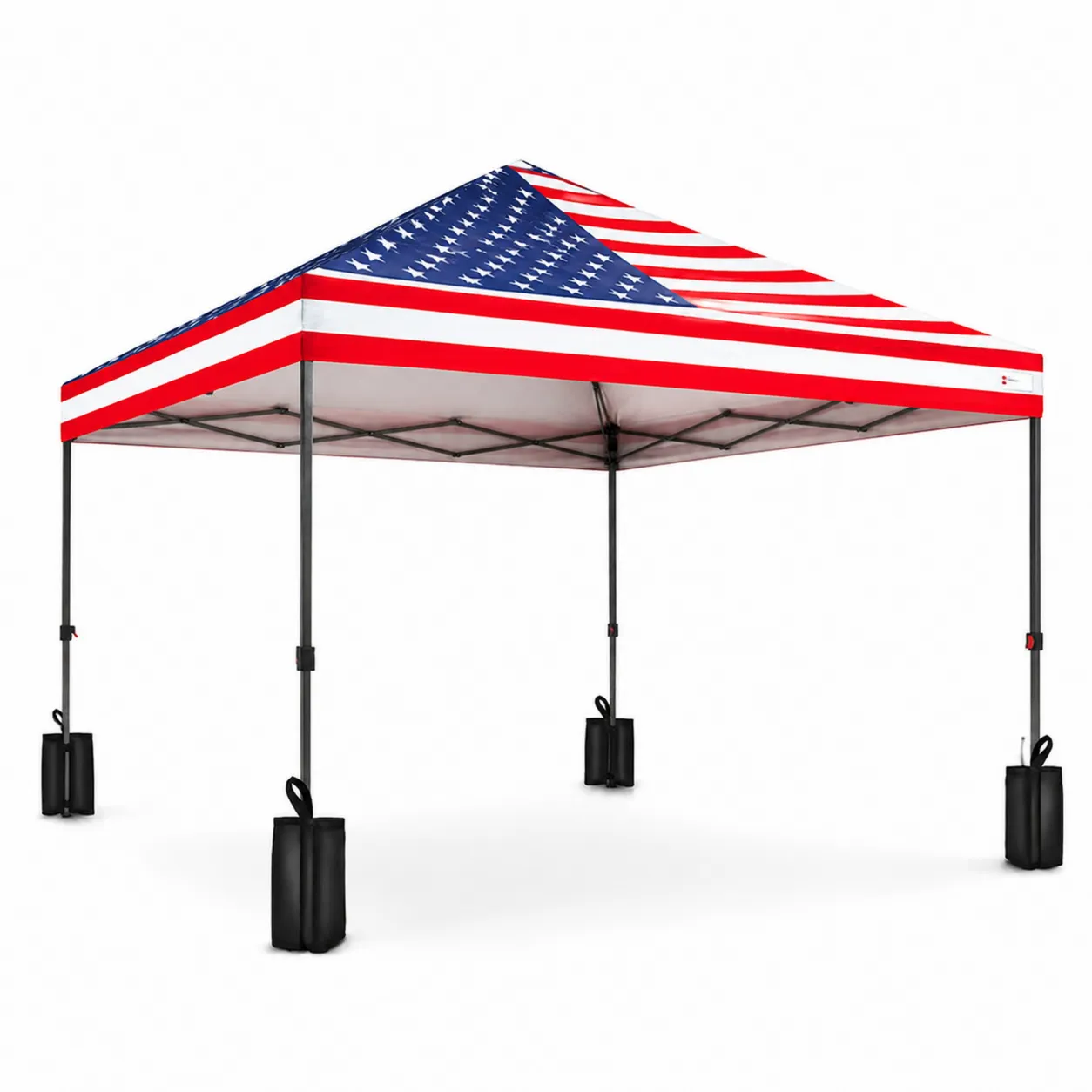 Tente pliante en polyester et acier 3x3m drapeau américain