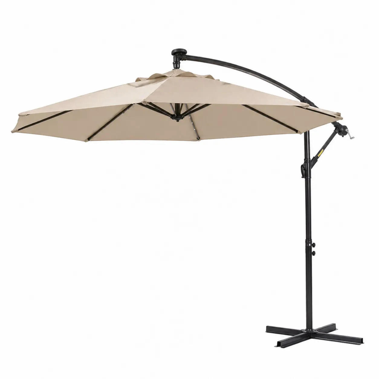Parasol déporté rond 3m en polyester avec structure en acier