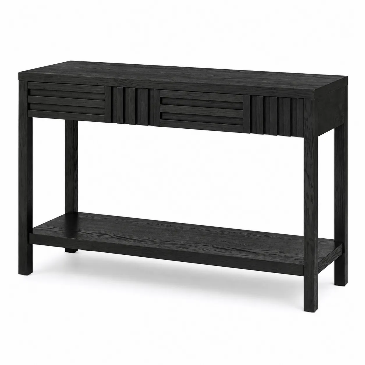 Console en bois noir avec étagère 120x35x80 cm