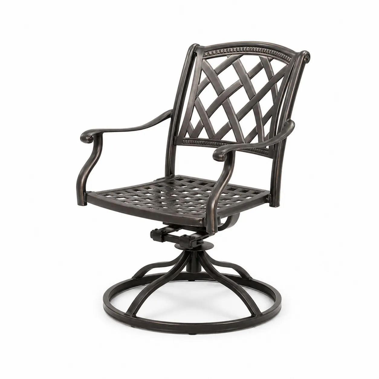 Chaise pivotante en aluminium brun