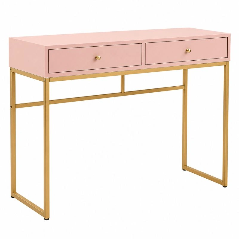 Consola moderna con cajones dise?o minimalista rosa 100x48 cm-cartlirae