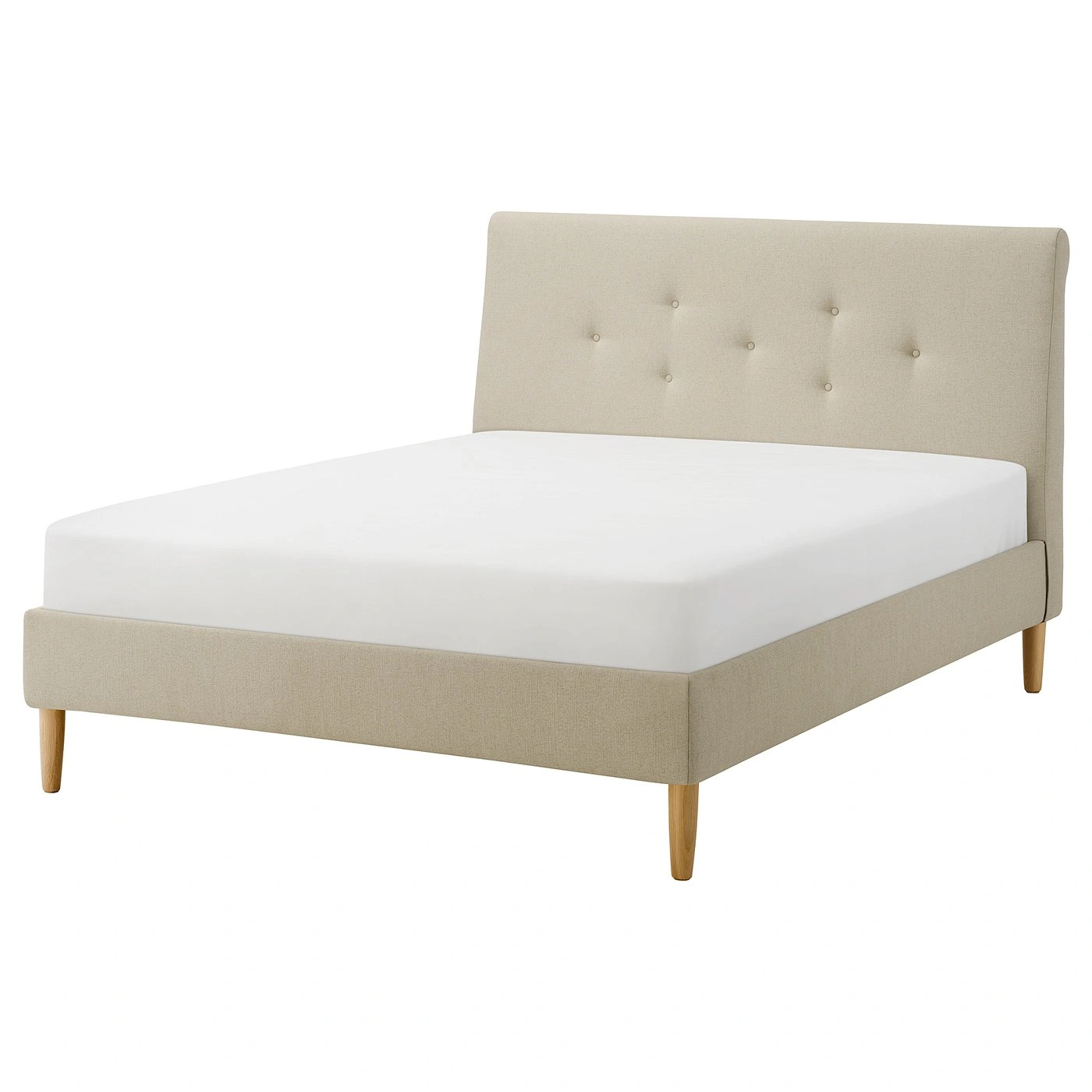 Cama tapizada beige 160x200 cm-cartlirae