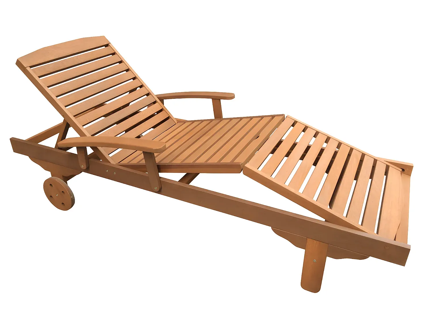 Klappbare Sonnenliege aus Tropenholz in Hellbraun