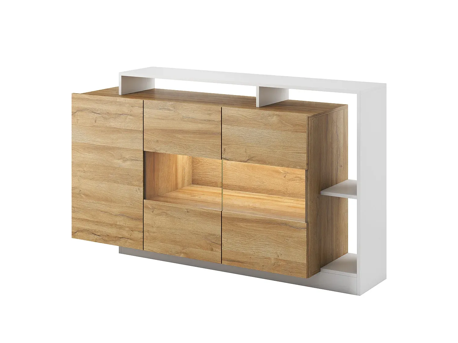 Moderne Hochglanz Kommode mit LED-Beleuchtung