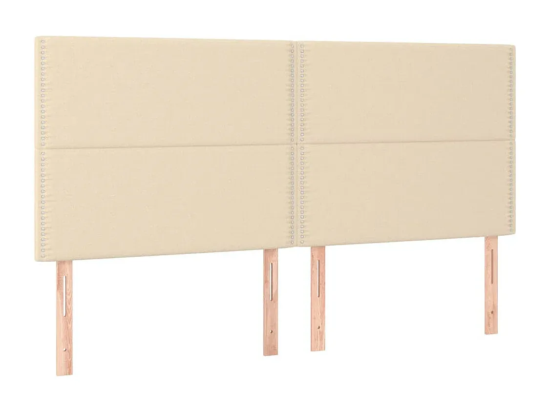 Stoff Kopfteil für Bett in Creme 180x5x128 cm