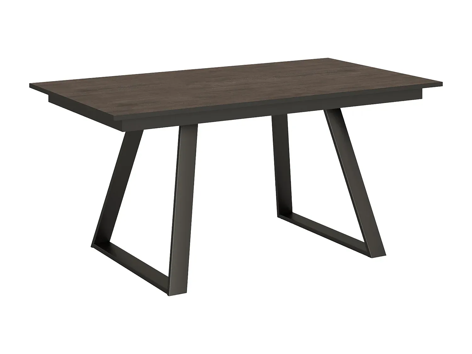 Moderner Ausziehtisch aus Nussbaum und Eisen