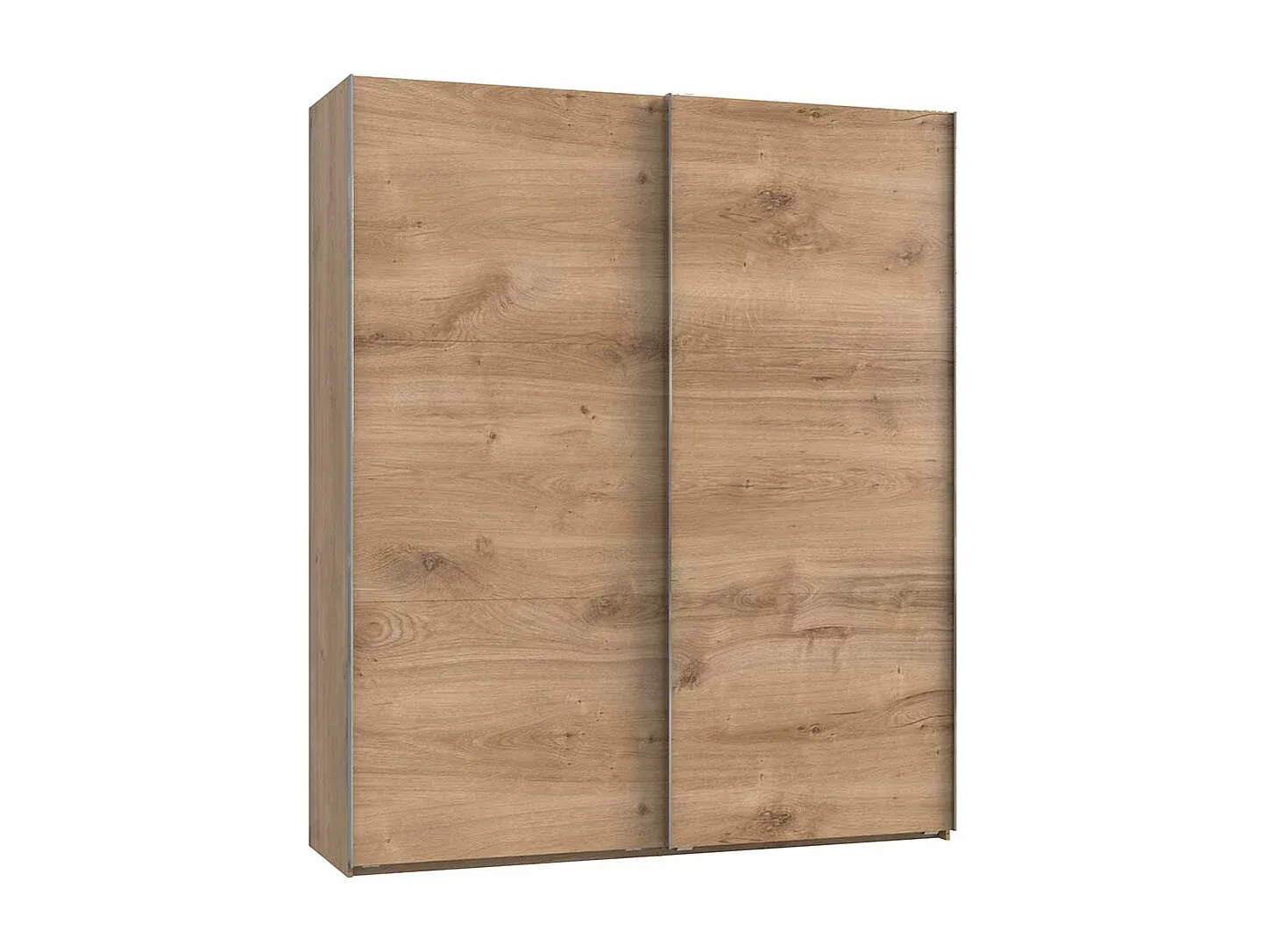 Moderner Kleiderschrank mit Schiebetüren und Metallgriffen