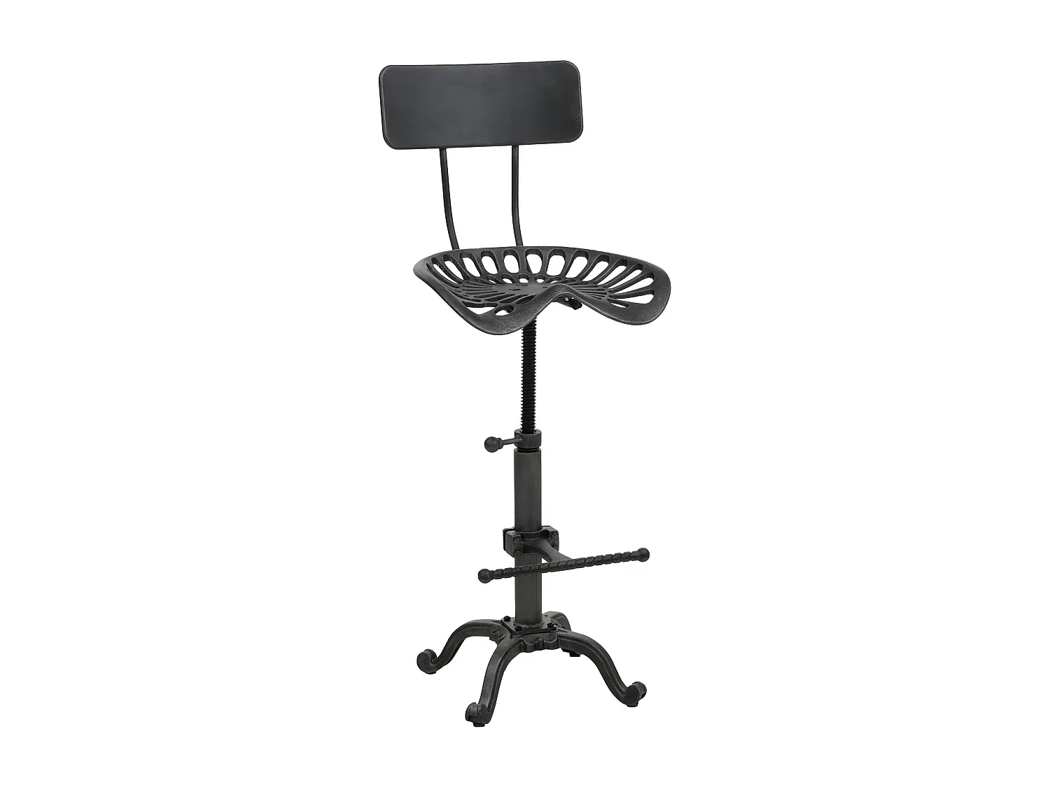 Moderner höhenverstellbarer Barhocker in Schwarz und Silber