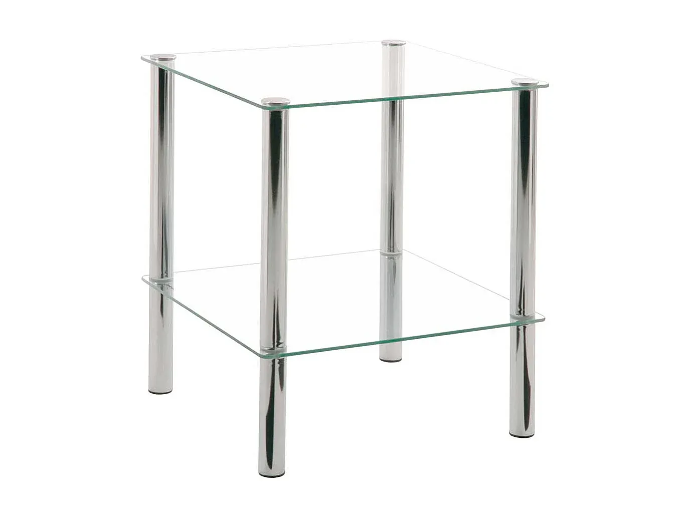 Moderner Glastisch mit integrierter Ablage