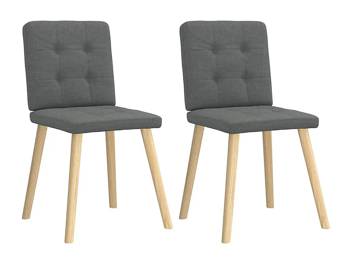 Set mit 2 Esszimmerstühlen aus schwarzem Stoff