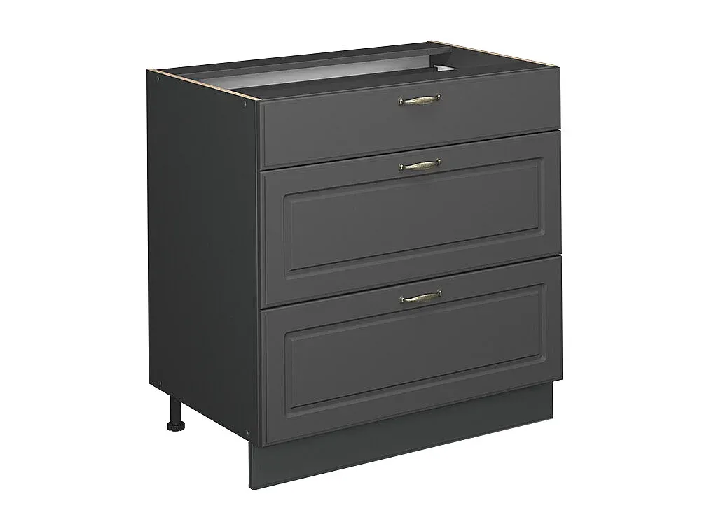 Moderner Küchenunterschrank in Dunkelgrau 80x60x82 cm