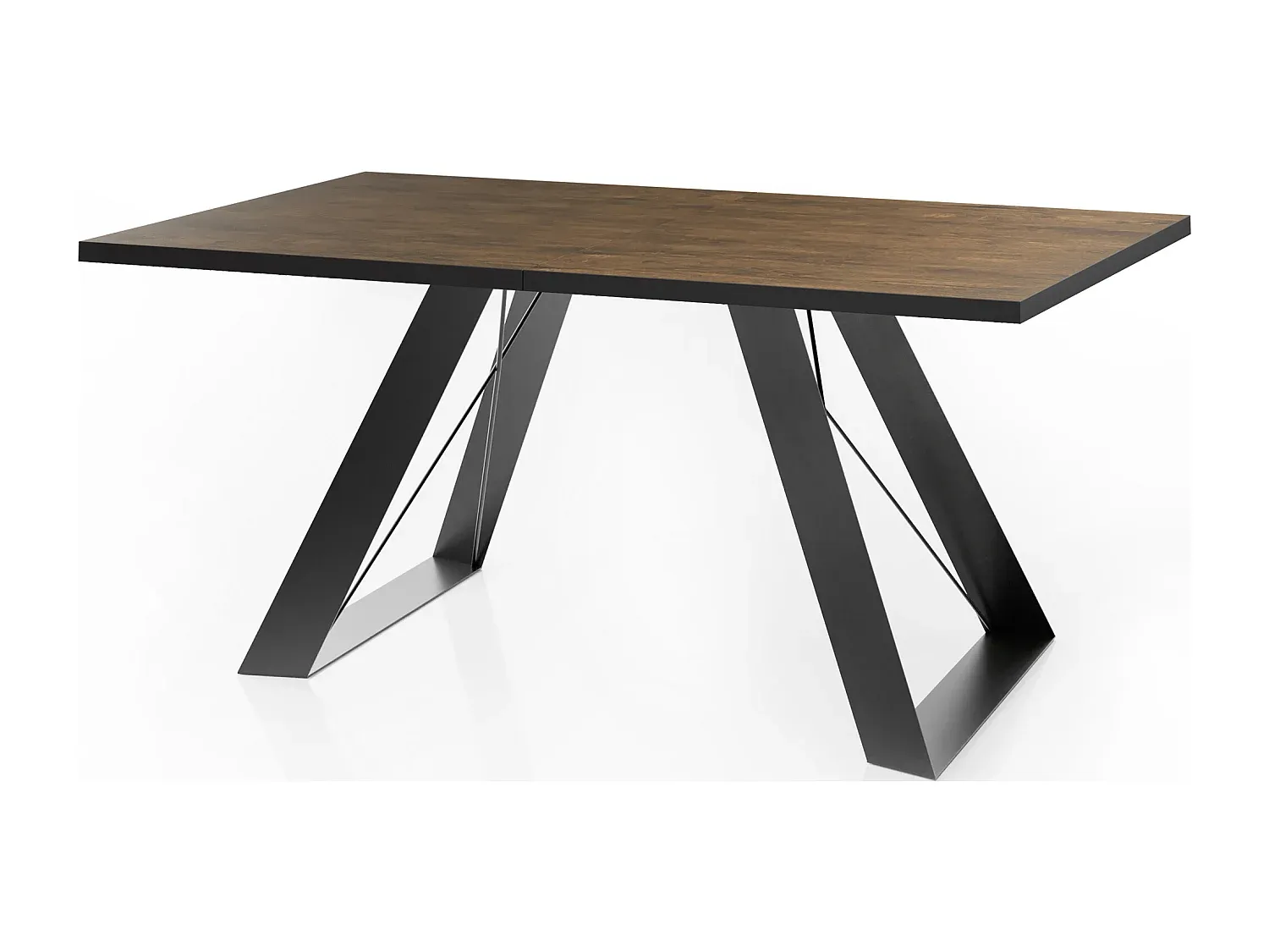 Moderner ausziehbarer Esstisch, rechteckig, mit weißen Metallbeinen, 140-240 cm