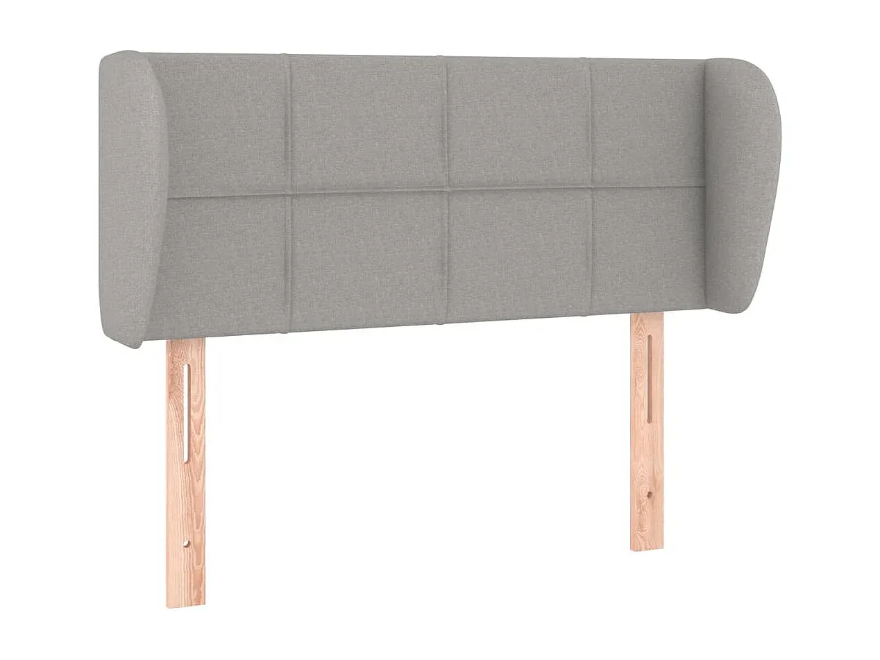 Helles graues Kopfteil mit Ohren für Bett 93x23x78/88 cm, Stoff