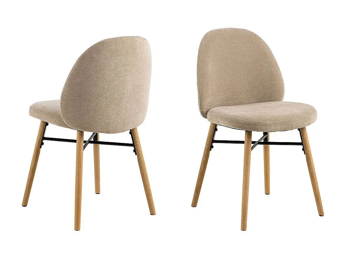 Moderner Esszimmerstuhl Chenille Beige