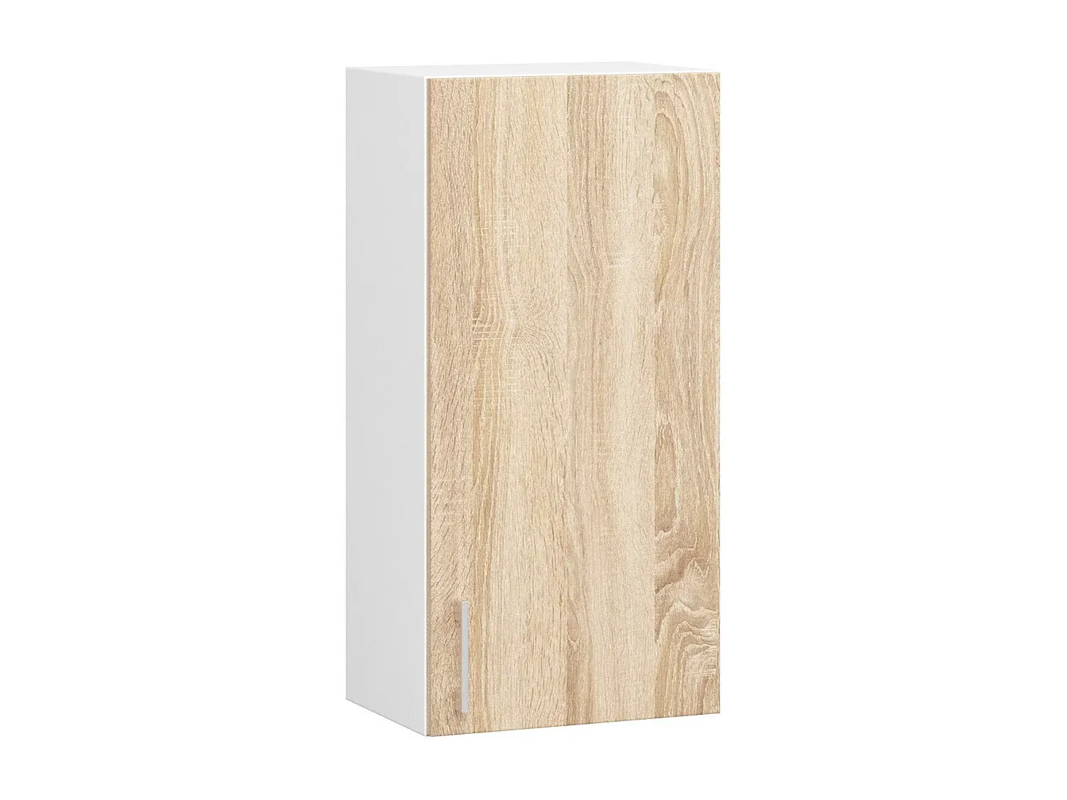 Küchenhängeschrank mit Tür und 2 Ebenen in Weiß