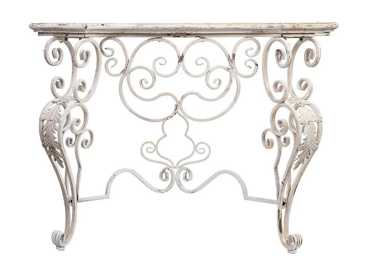 Antike Flurkommode aus Holz und Metall, 114x43x80 cm