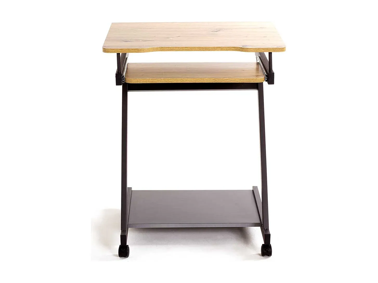 Höhenverstellbarer Computertisch mit Tastaturablage und Druckerregal