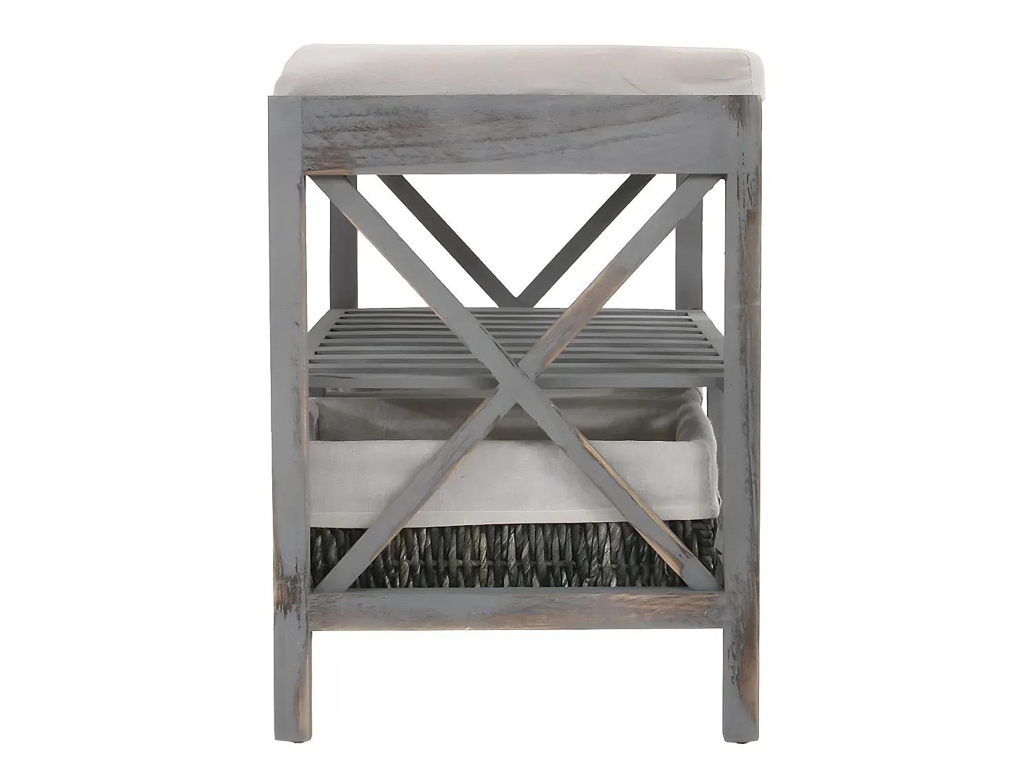 Moderner Schuhschrank mit Sitzfläche, grau