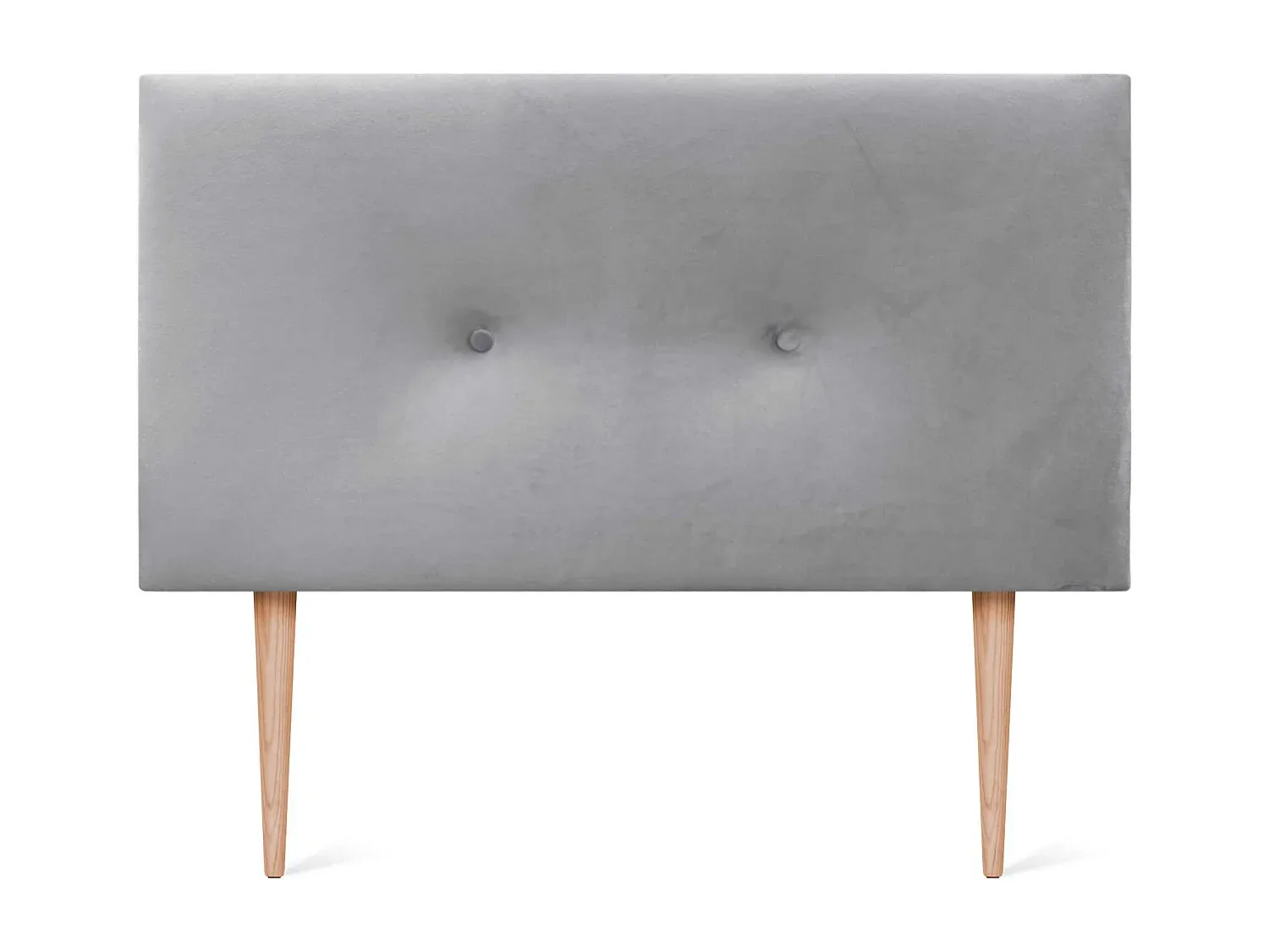 Gepolstertes Kopfteil aus Samt mit Knöpfen, 90 x 115 cm, hellgrau