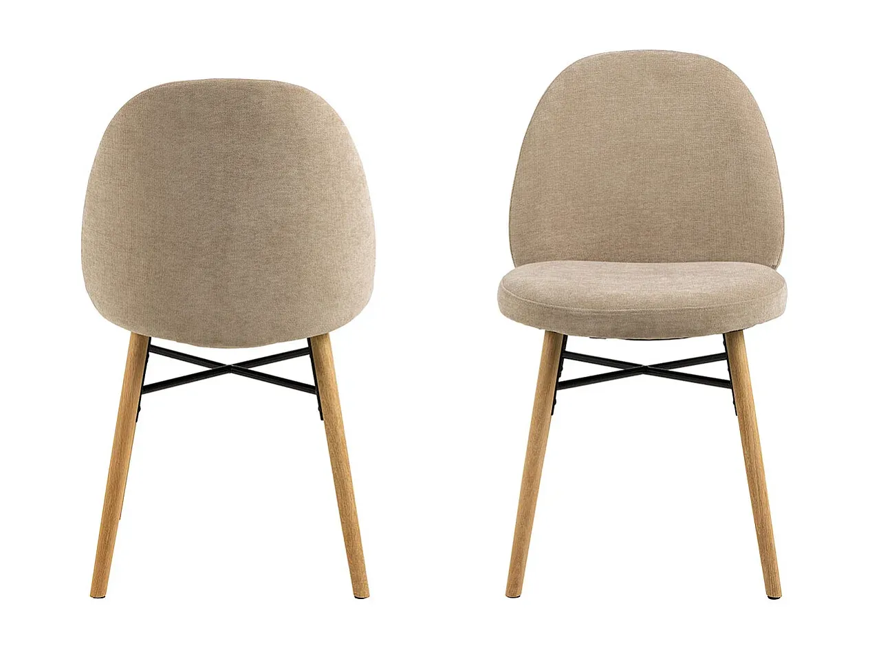 Moderner Esszimmerstuhl Chenille Beige