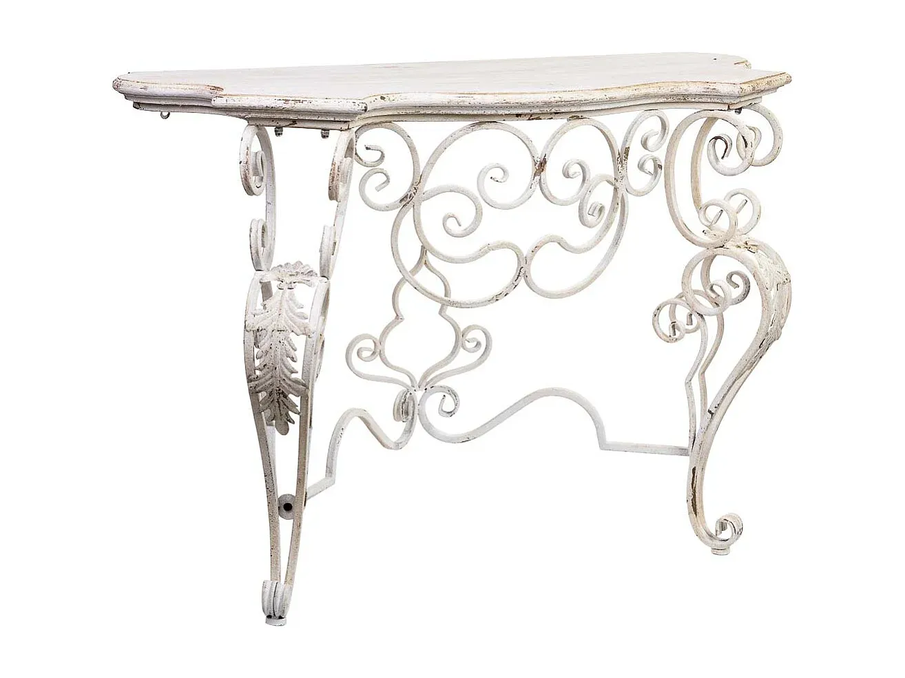 Antike Flurkommode aus Holz und Metall, 114x43x80 cm