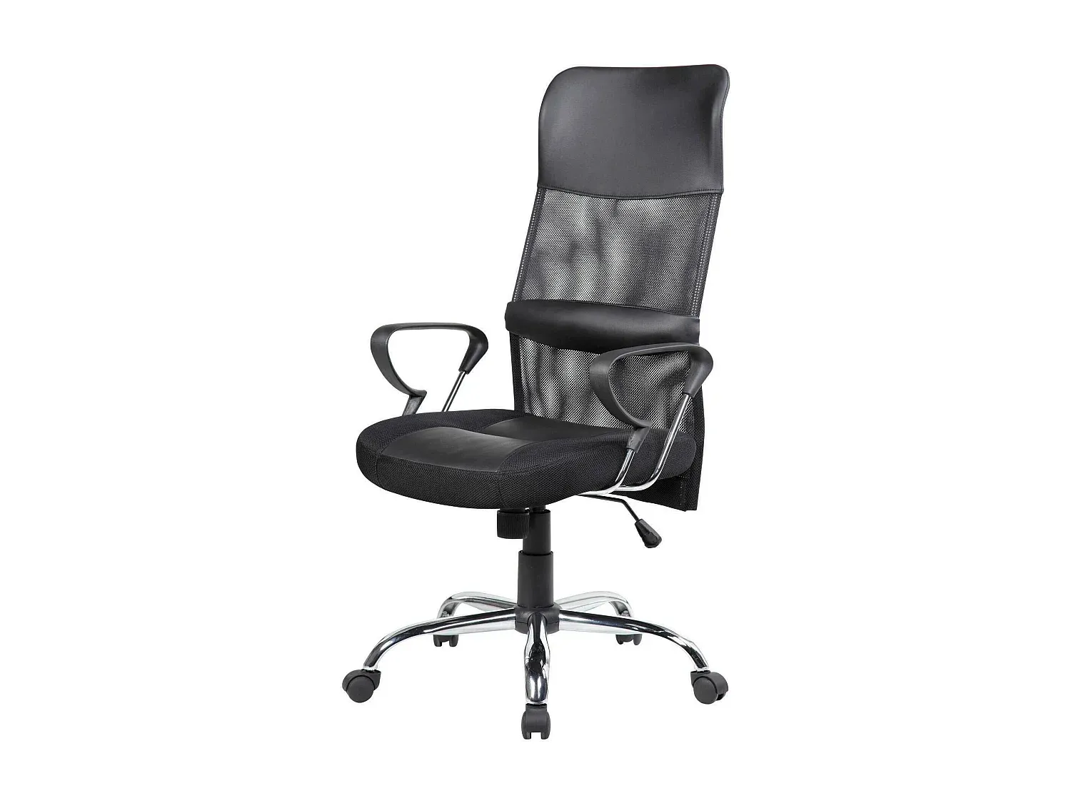 Ergonomischer Bürostuhl mit Armlehnen, Höhenverstellbar, Schwarz