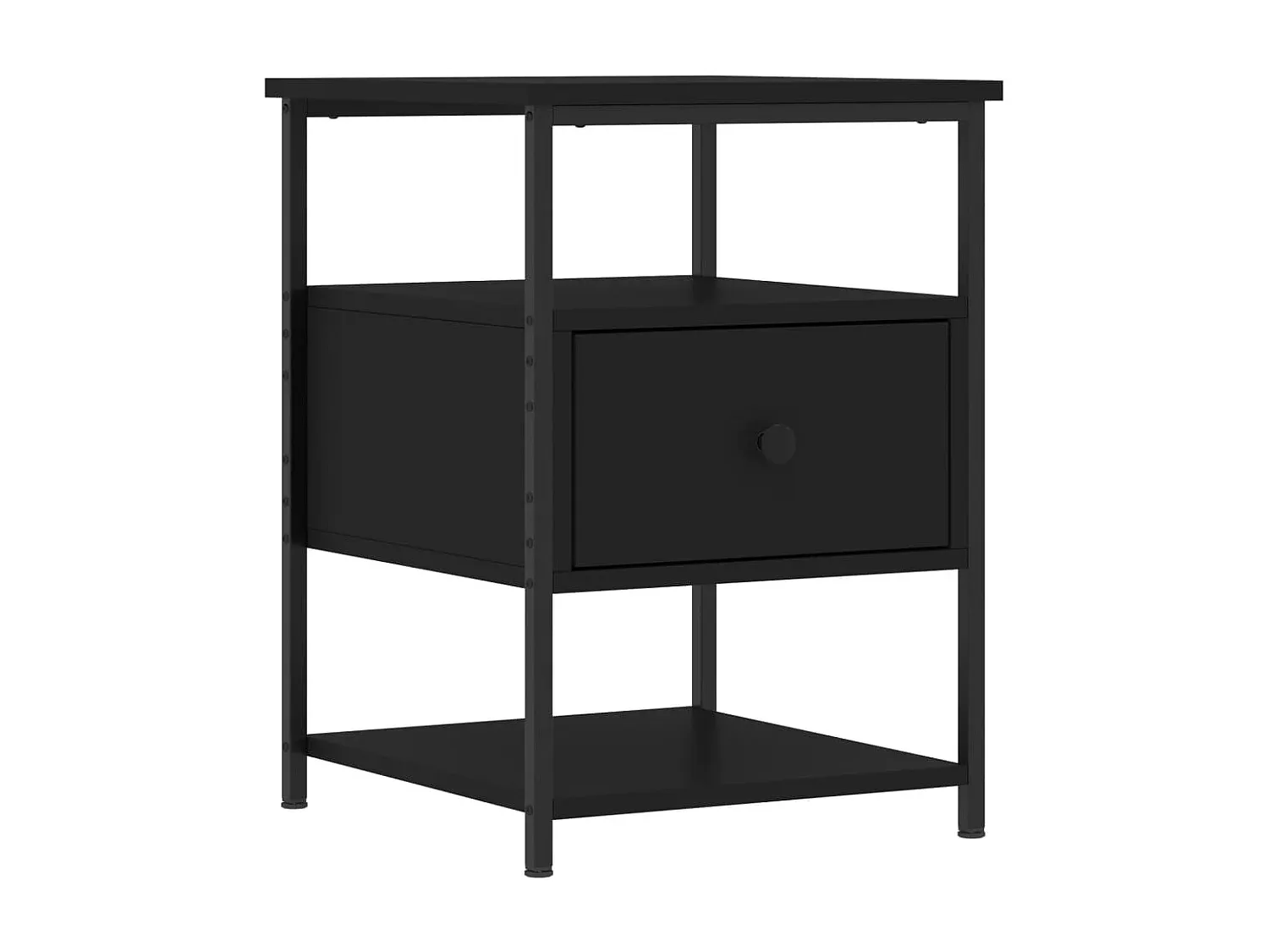 Modernes 2er-Set Nachttische Schwarz aus Holzwerkstoff