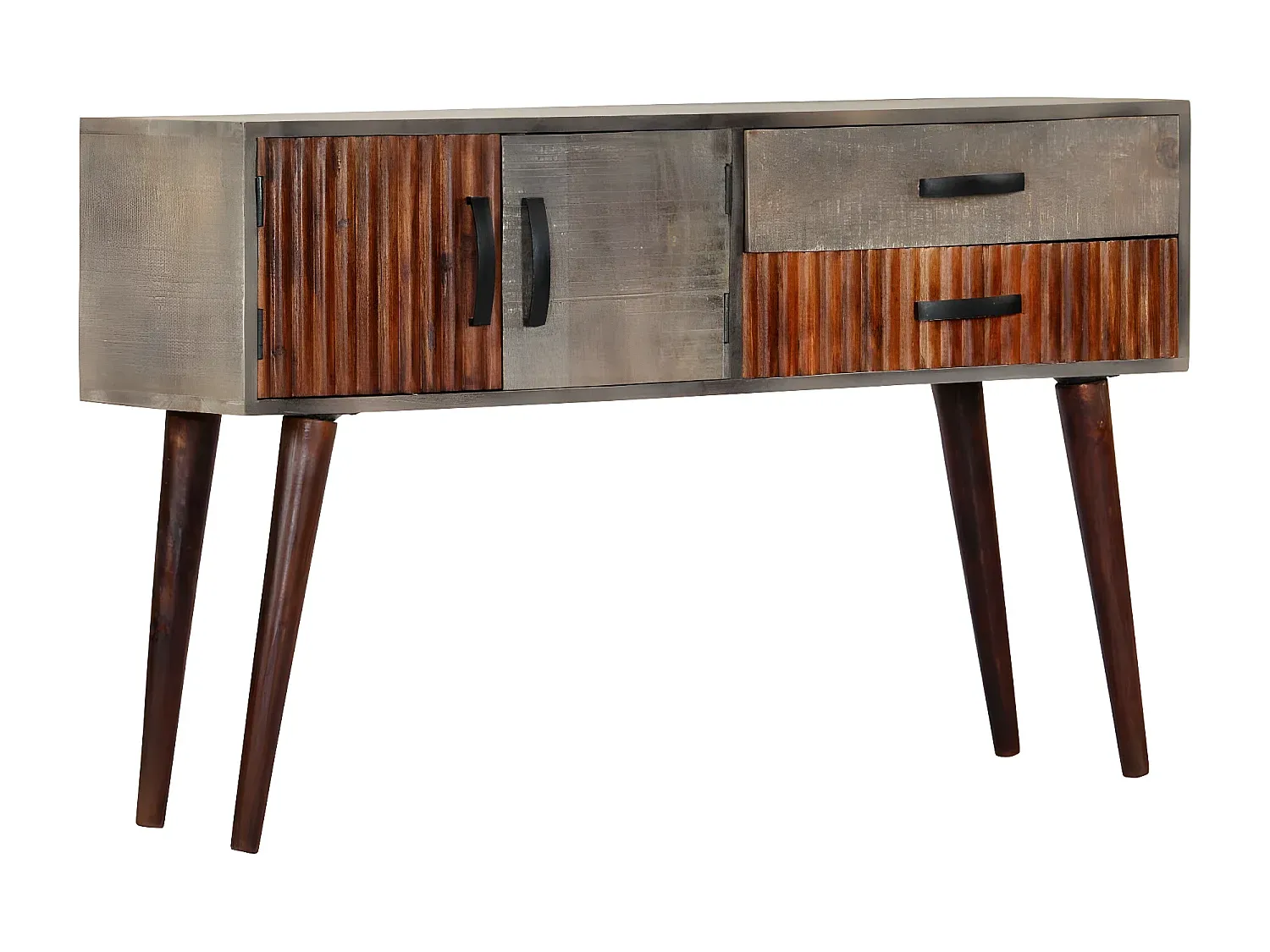 Grauer Konsolentisch aus Mangoholz 120 x 35 x 75 cm