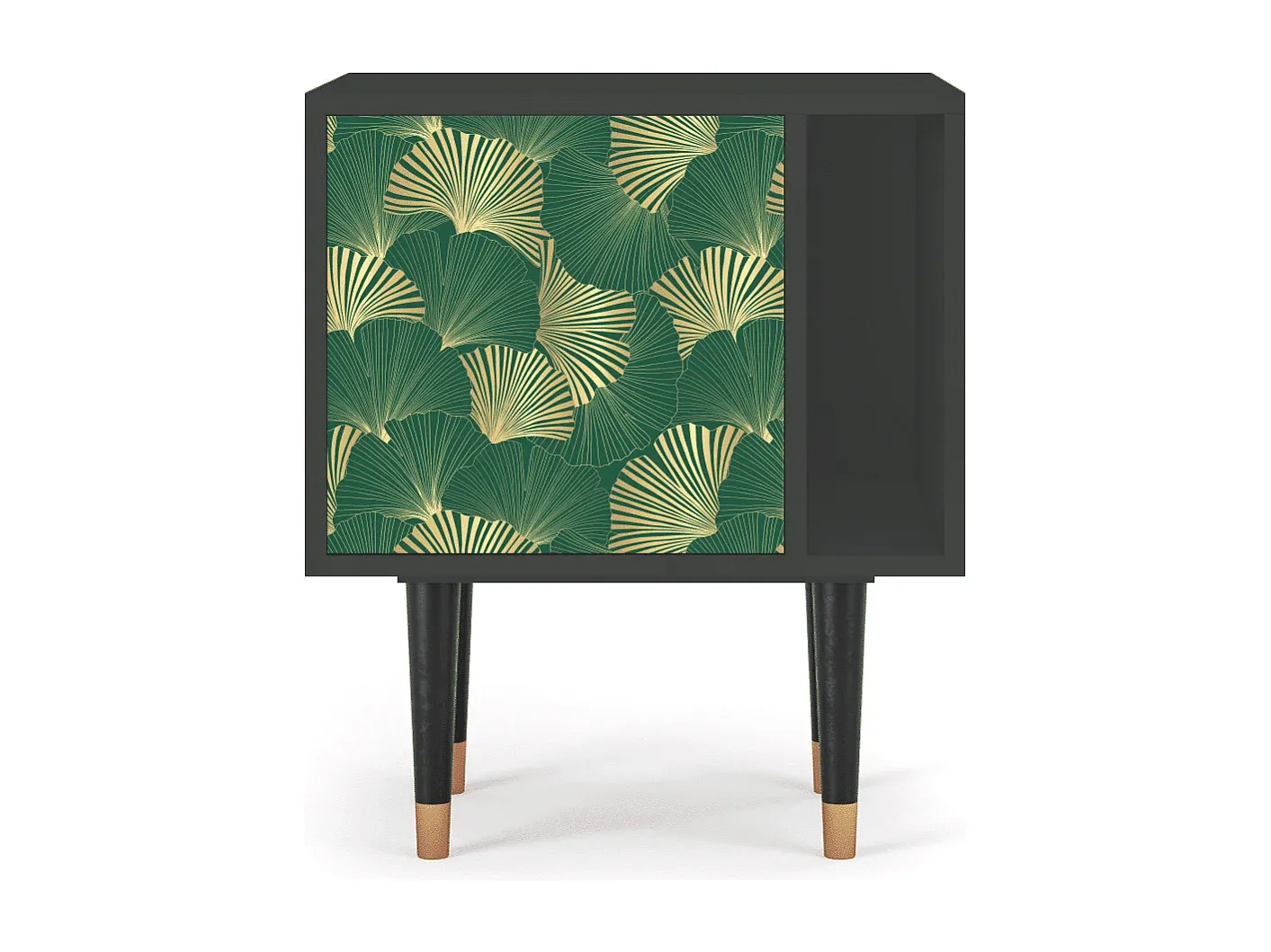 Moderner Nachttisch in Gold und Anthrazit