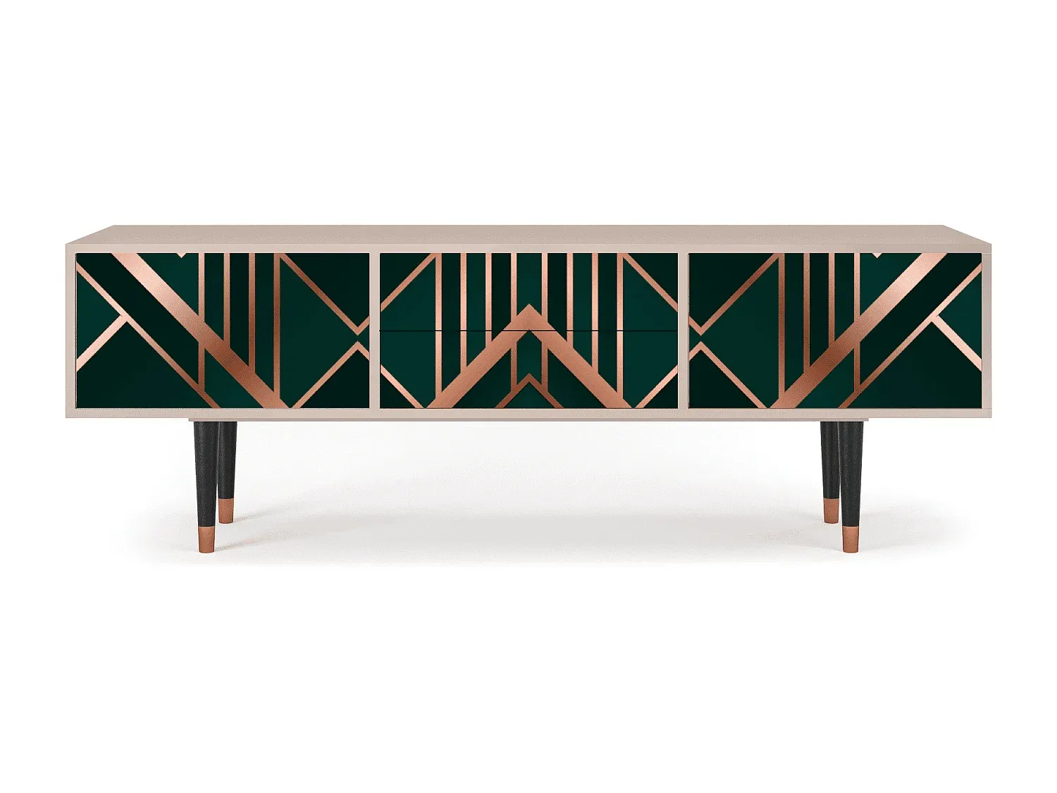 Moderner TV-Schrank aus Holz, Smaragd Latte