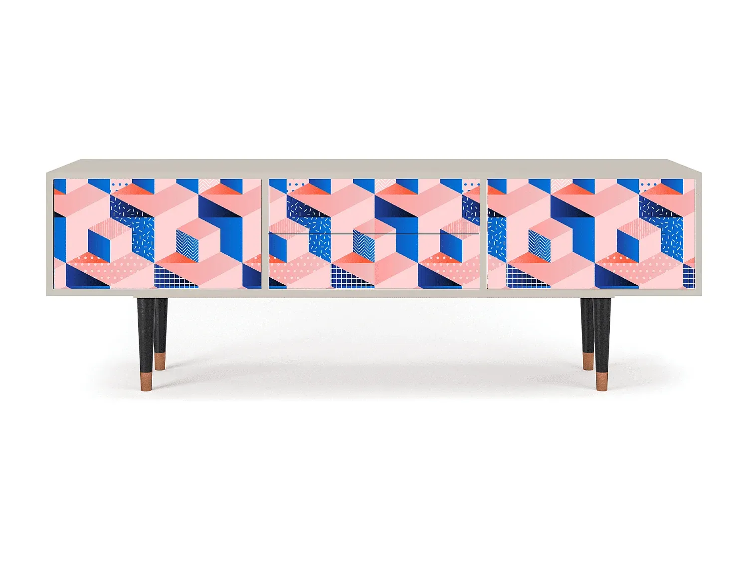 Moderner TV-Schrank mit abstraktem Design und Stauraum