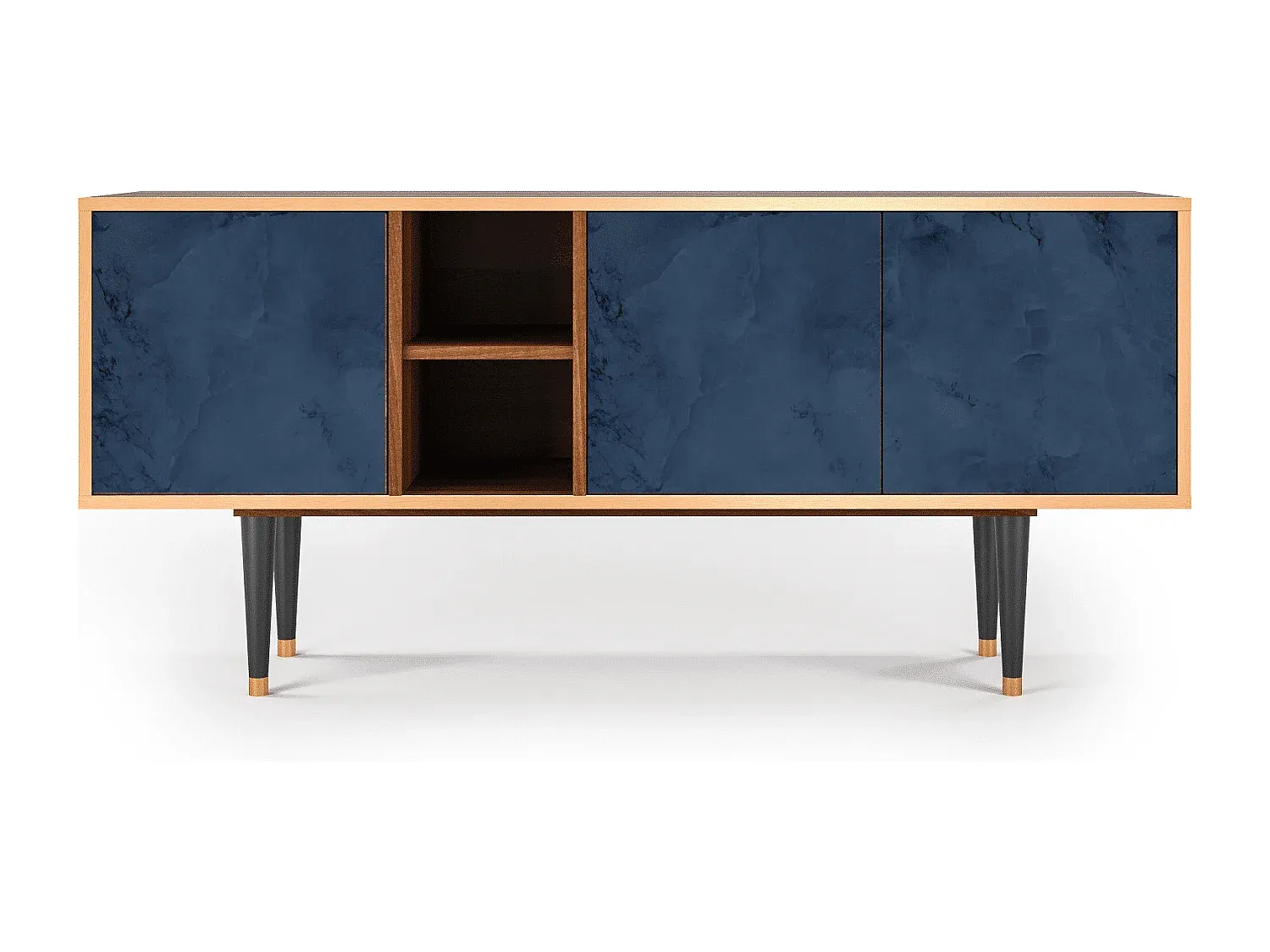 Moderner Fernsehtisch mit Stauraum in Nussbaum