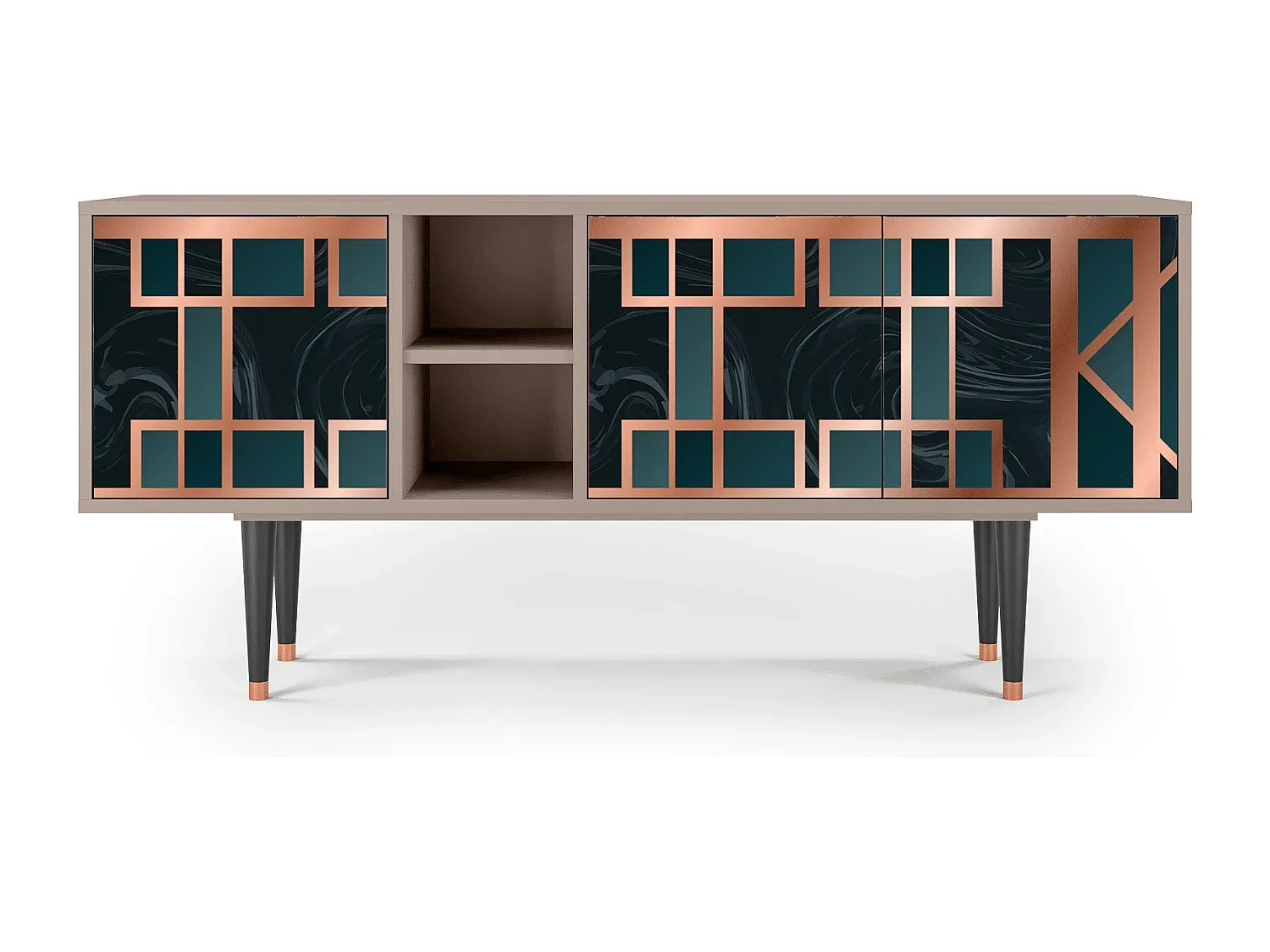 Moderner TV-Tisch mit Stauraum, 150 cm, Eichenholz