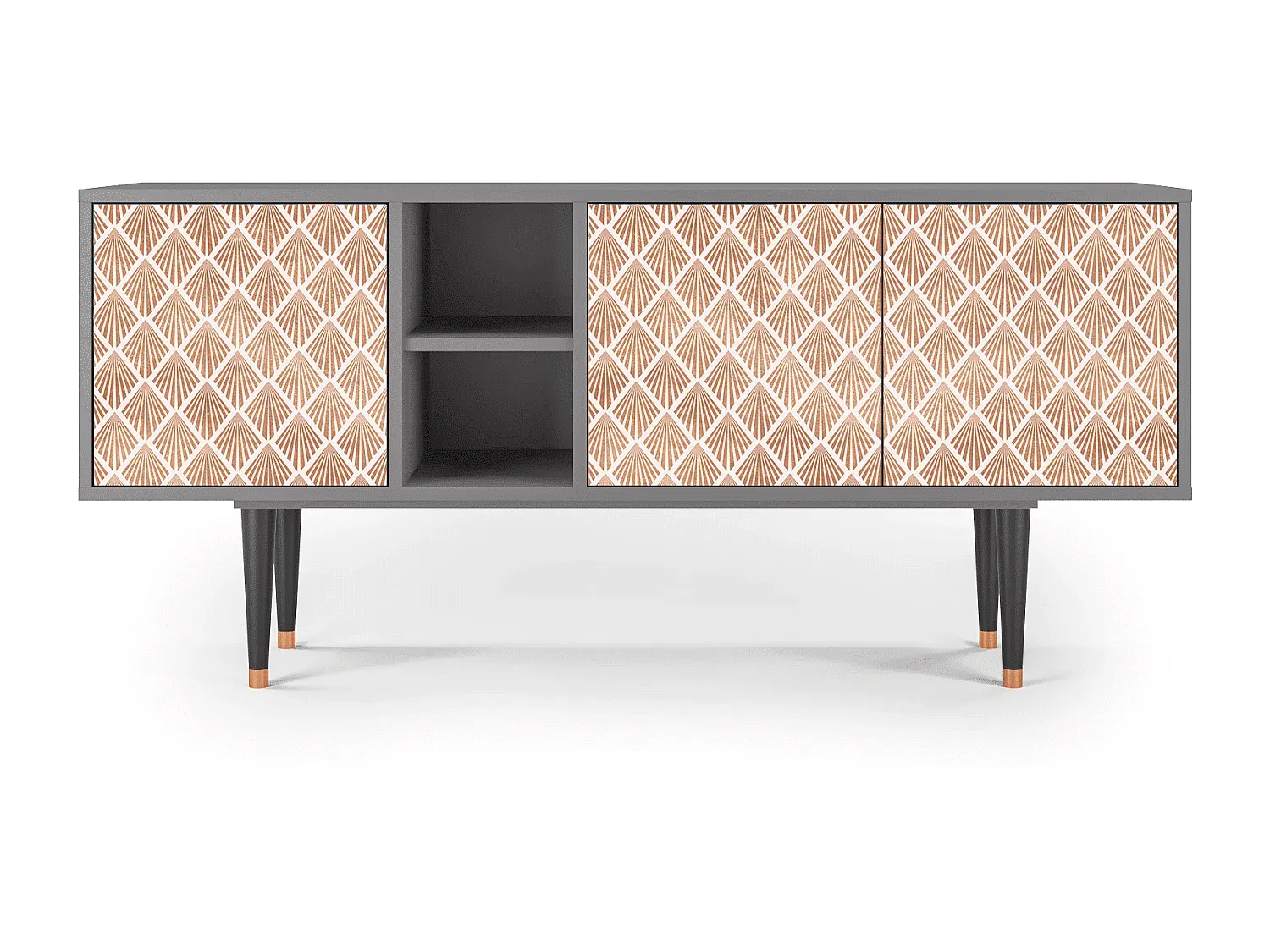 Verstellbares TV-Möbel mit Stauraum, Grau