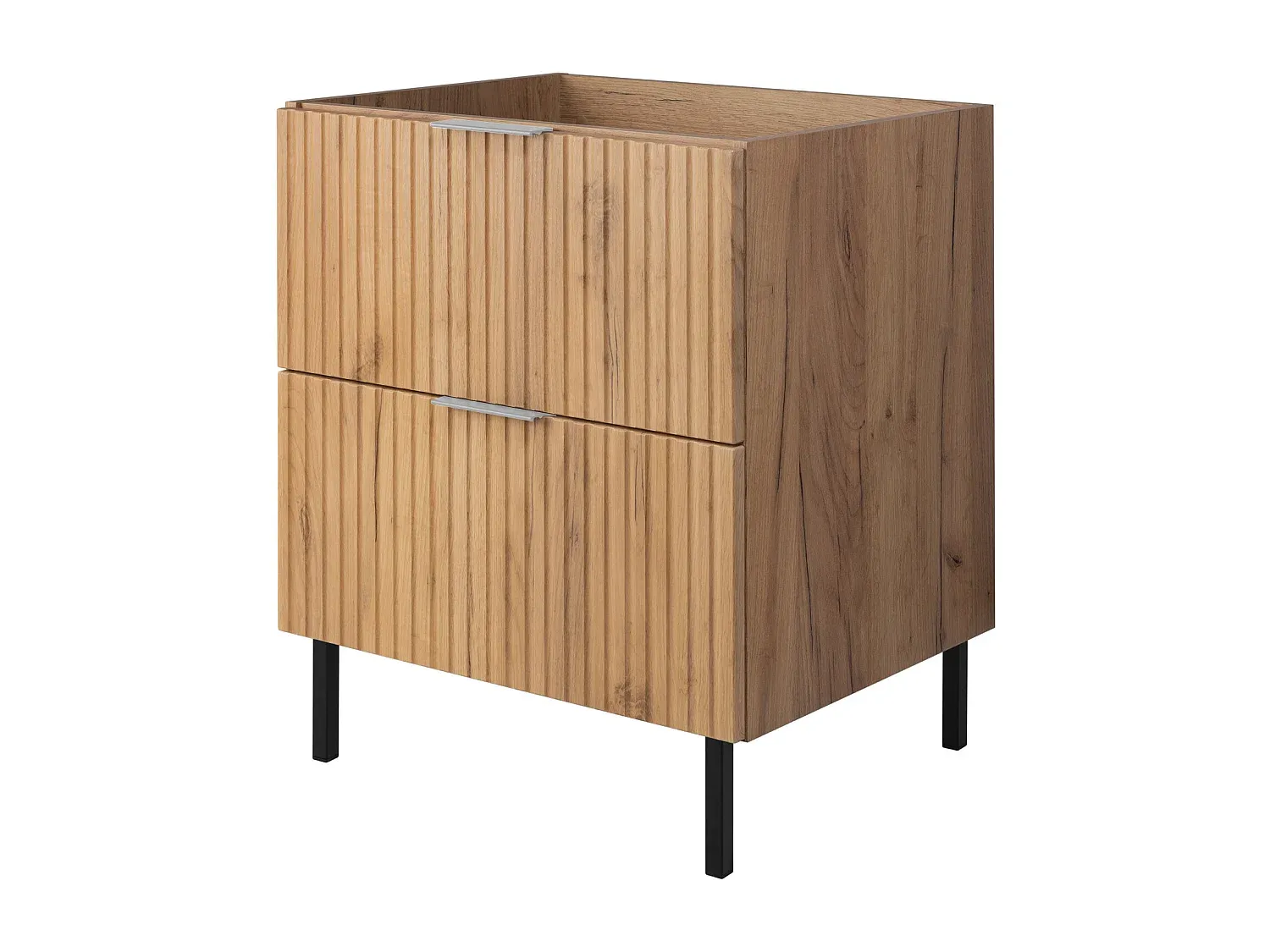 Moderner Unterschrank fürs Badezimmer, Eiche, 60 x 77 x 46 cm